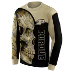 purdue boilermakers skull motif gold black hoodie best selling