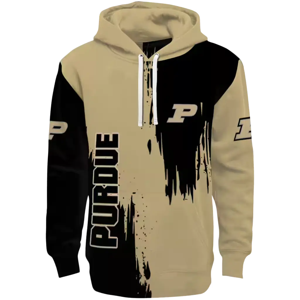 purdue boilermakers splatter effect gold hoodie best selling purdue boilermakers splatter effect gold hoodie best selling