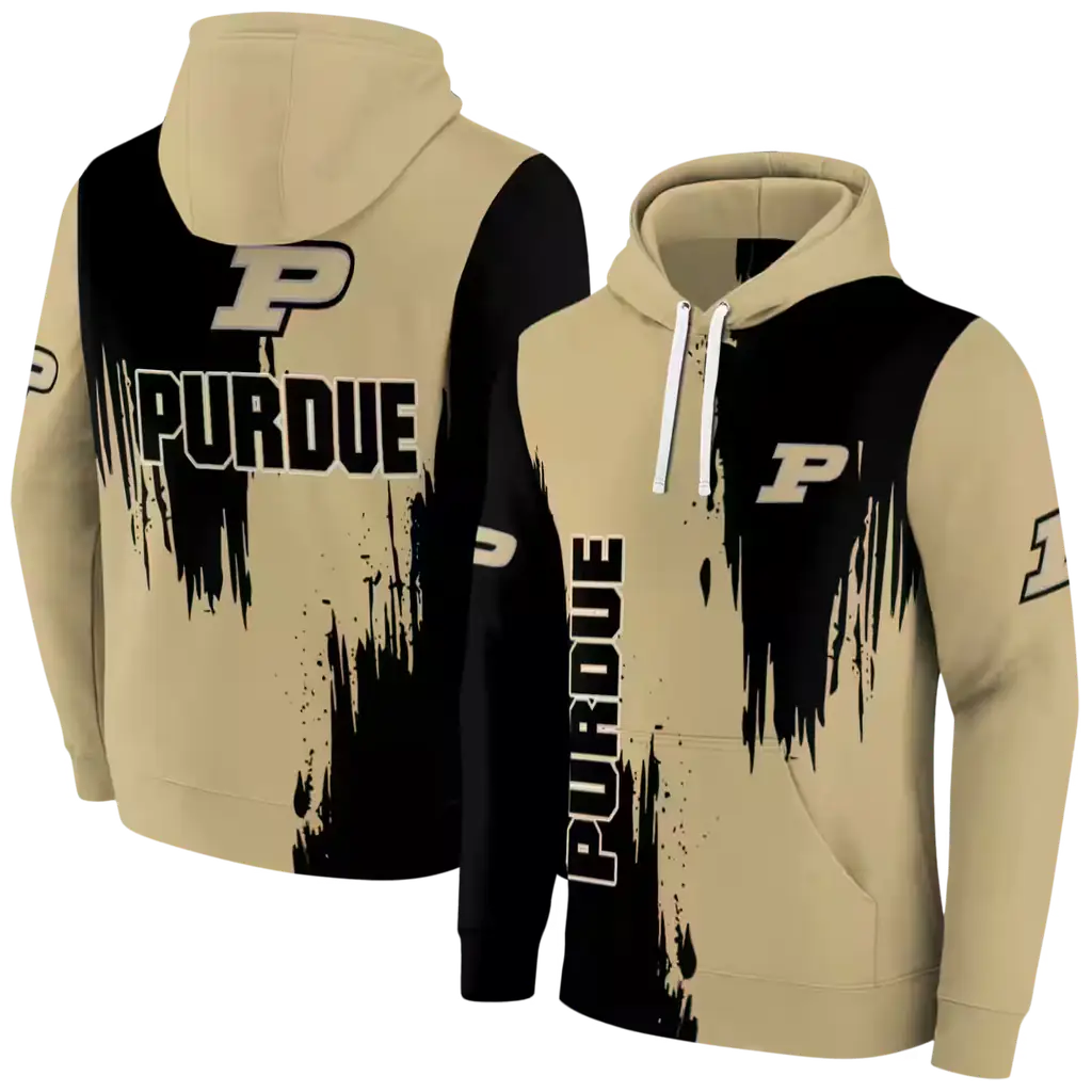 purdue boilermakers splatter effect gold hoodie fashion forward purdue boilermakers splatter effect gold hoodie fashion forward