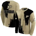purdue boilermakers splatter effect gold hoodie best selling