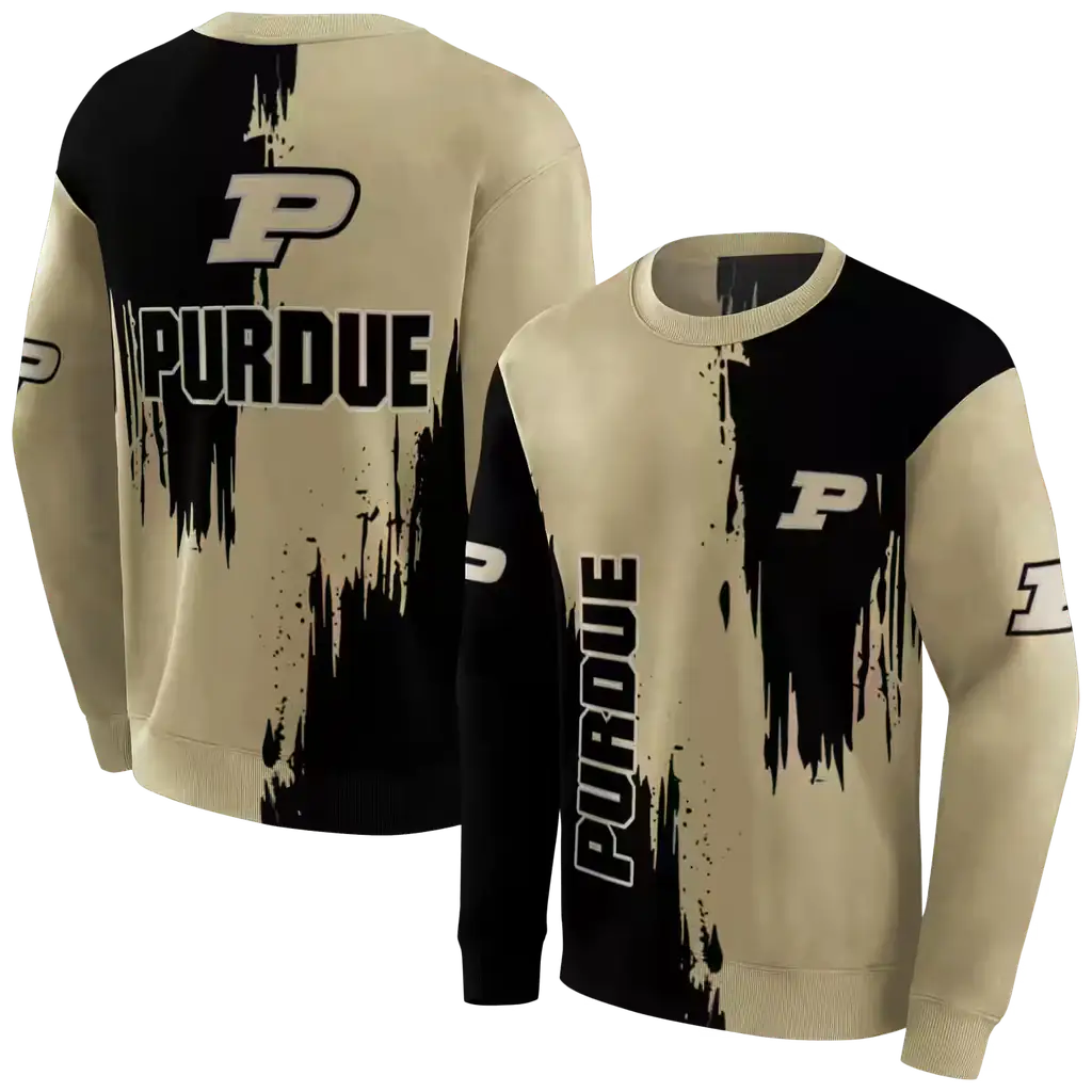 purdue boilermakers splatter effect gold hoodie premium grade purdue boilermakers splatter effect gold hoodie premium grade