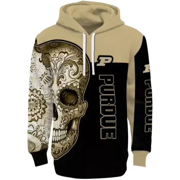 purdue boilermakers sugar skull gold black hoodie best selling