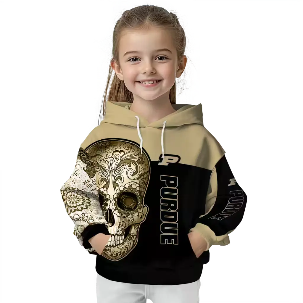 purdue boilermakers sugar skull gold black hoodie top rated purdue boilermakers sugar skull gold black hoodie top rated