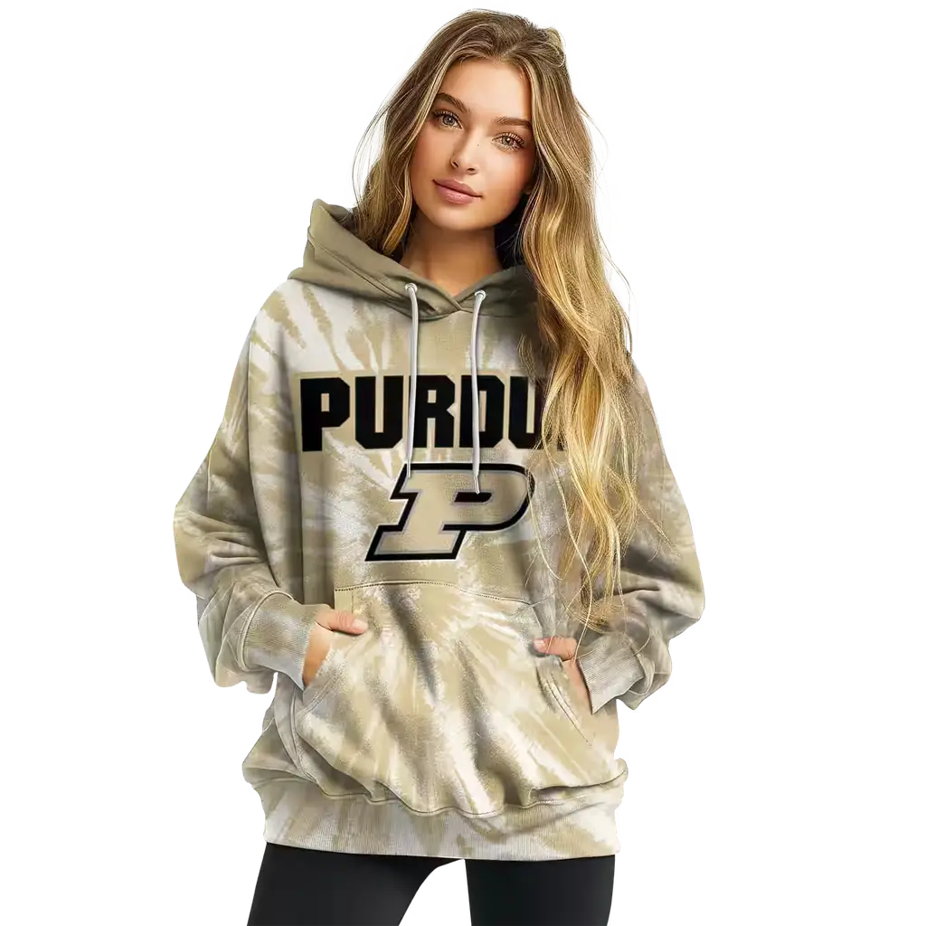 purdue boilermakers tie dye pattern gold hoodie high quality purdue boilermakers tie dye pattern gold hoodie high quality