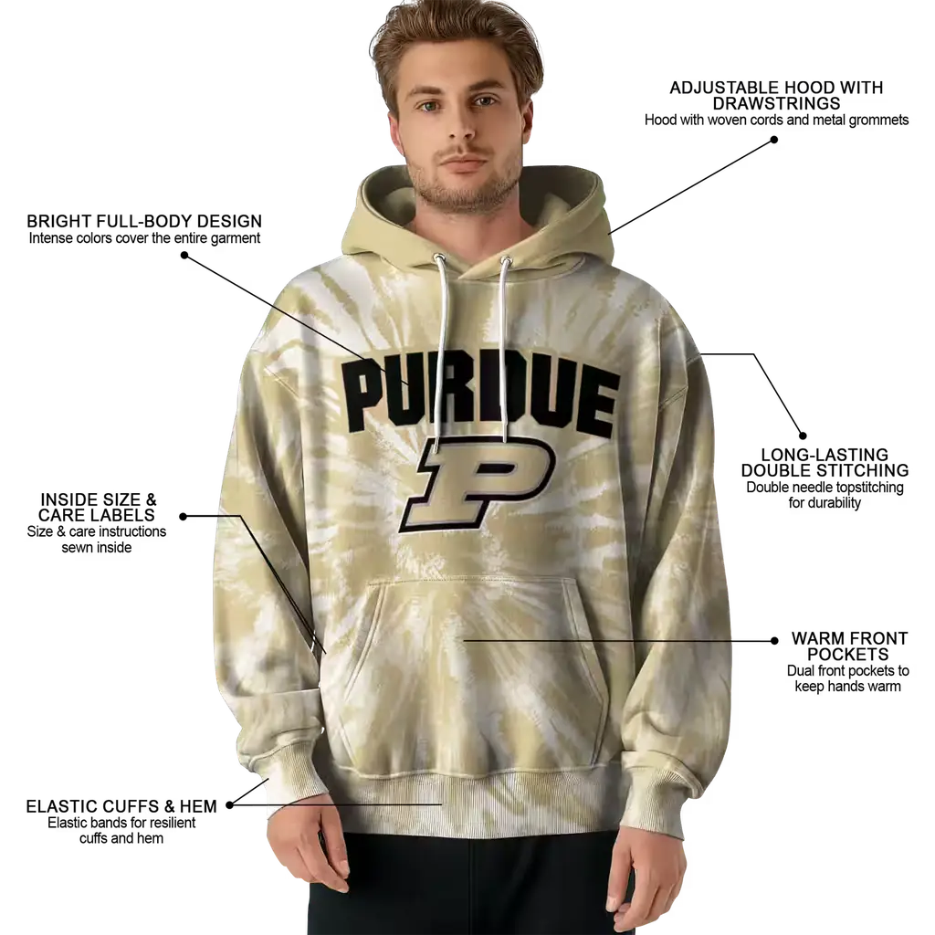 purdue boilermakers tie dye pattern gold hoodie latest model purdue boilermakers tie dye pattern gold hoodie latest model