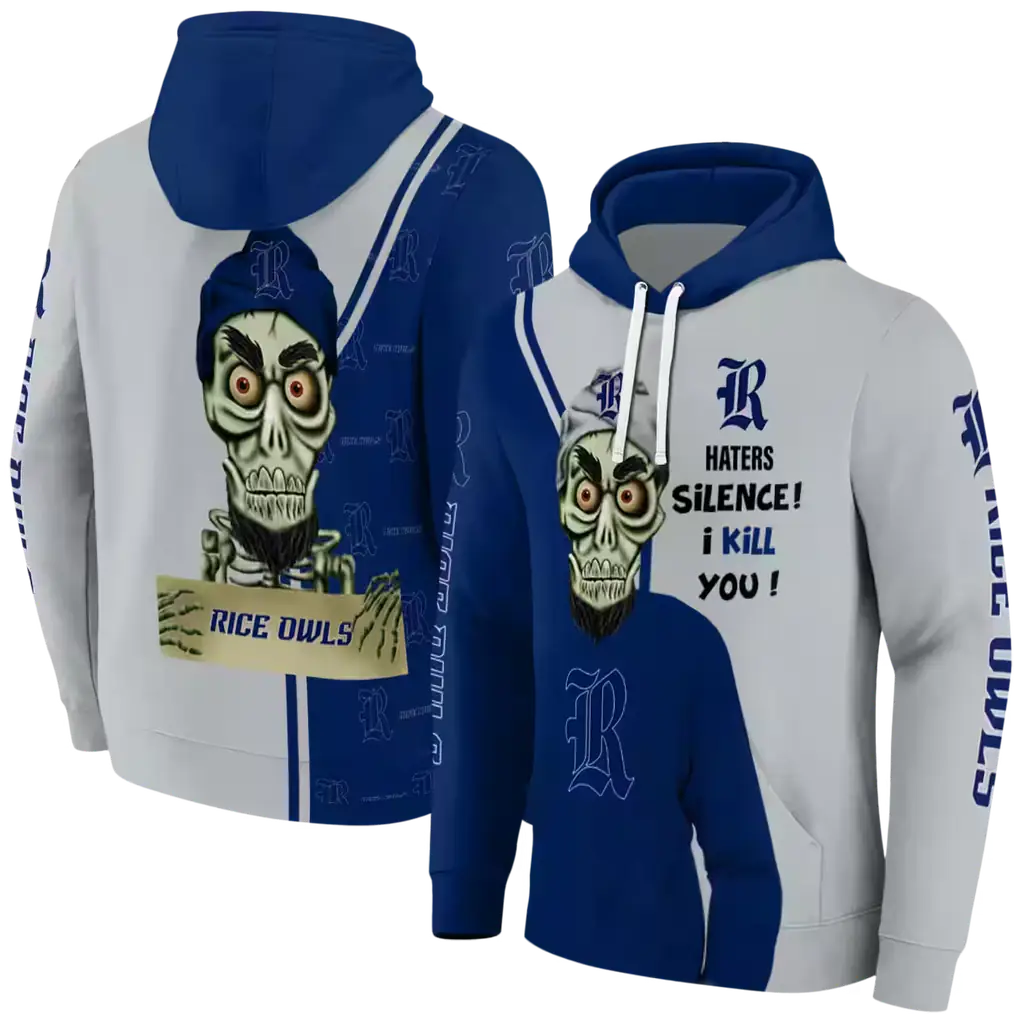 rice owls achmed skull navy blue hoodie fashion forward rice owls achmed skull navy blue hoodie fashion forward