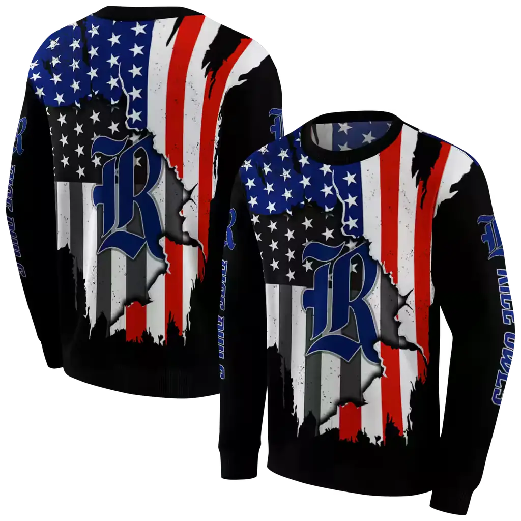 rice owls american pride black hoodie premium grade rice owls american pride black hoodie premium grade