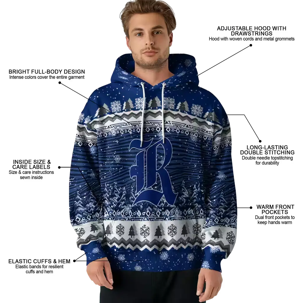 rice owls christmas trees navy blue hoodie latest model rice owls christmas trees navy blue hoodie latest model