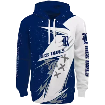 rice owls dynamic slash navy blue white hoodie best selling