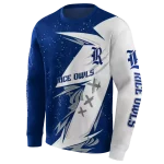 rice owls dynamic slash navy blue white hoodie best selling