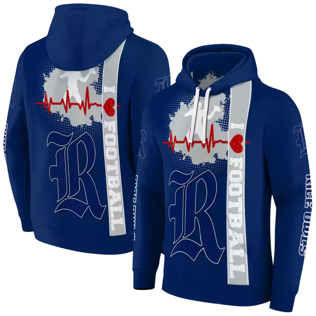 rice owls football heartbeat navy blue hoodie fashion forward rice owls football heartbeat navy blue hoodie fashion forward