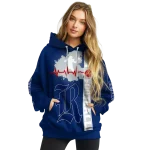 rice owls football heartbeat navy blue hoodie best selling