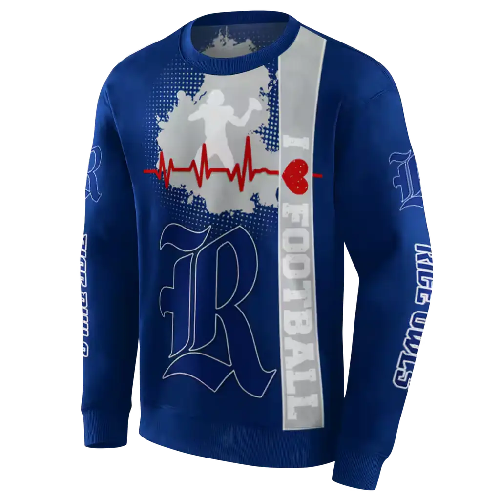 rice owls football heartbeat navy blue hoodie new arrival rice owls football heartbeat navy blue hoodie new arrival