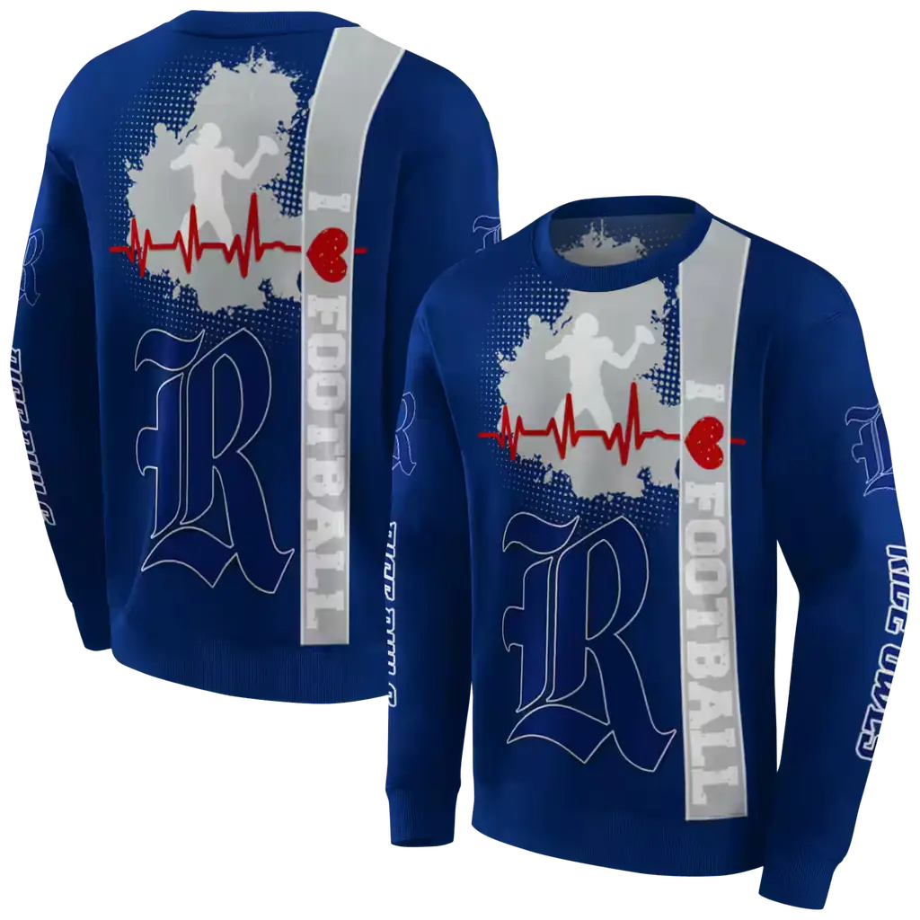 rice owls football heartbeat navy blue hoodie premium grade rice owls football heartbeat navy blue hoodie premium grade