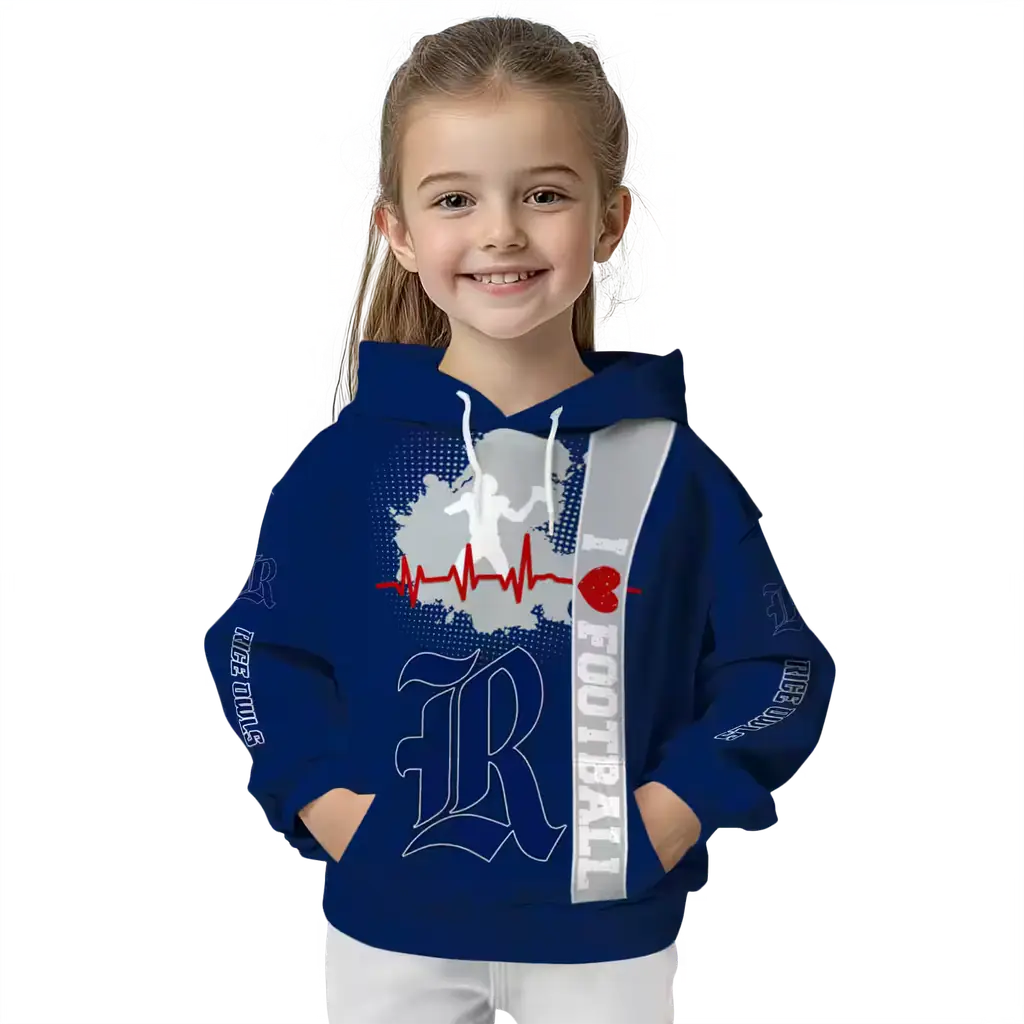 rice owls football heartbeat navy blue hoodie top rated rice owls football heartbeat navy blue hoodie top rated