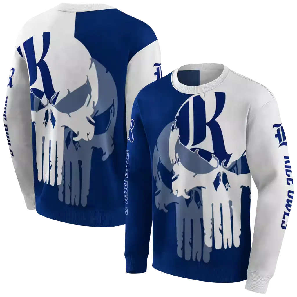 rice owls graphic punisher navy blue white hoodie premium grade rice owls graphic punisher navy blue white hoodie premium grade