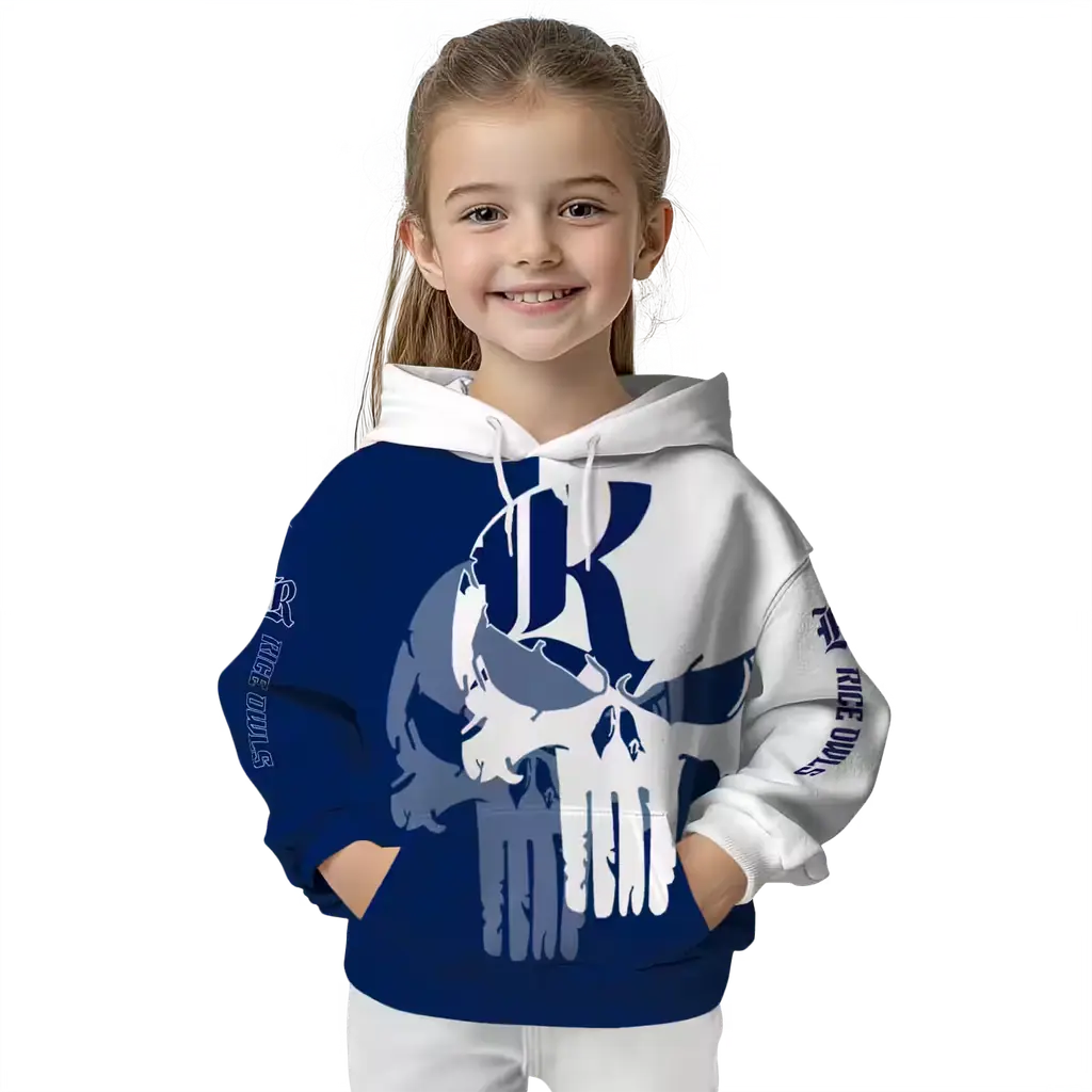 rice owls graphic punisher navy blue white hoodie top rated rice owls graphic punisher navy blue white hoodie top rated