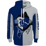 rice owls heartbeat graphic navy blue hoodie best selling