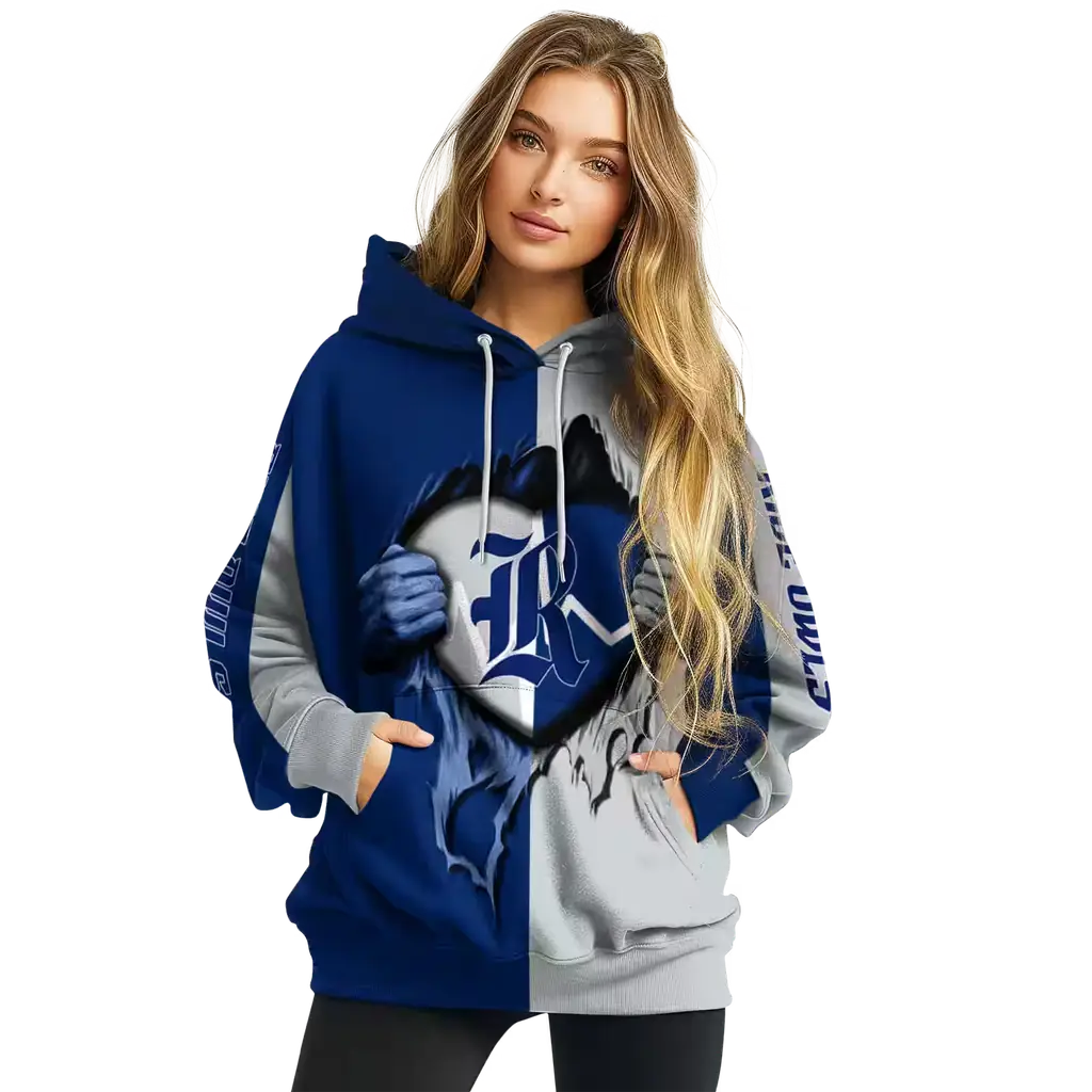 rice owls heartbeat graphic navy blue hoodie high quality rice owls heartbeat graphic navy blue hoodie high quality