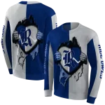 rice owls heartbeat graphic navy blue hoodie best selling
