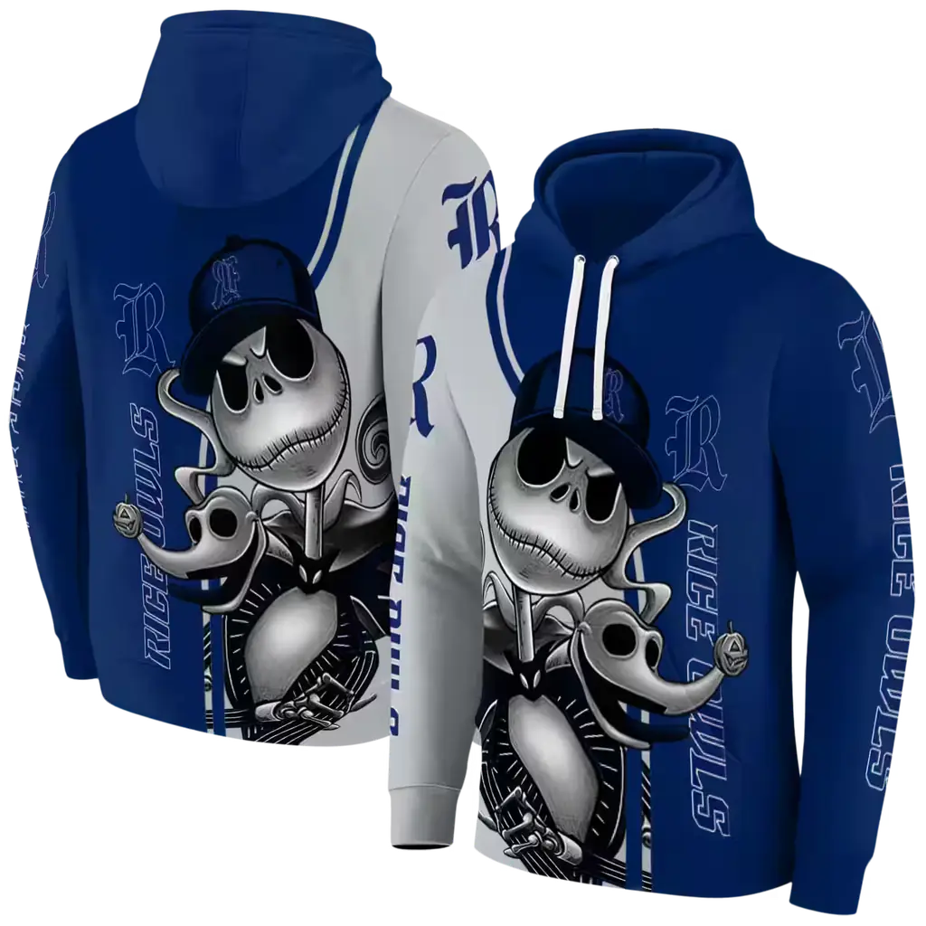 rice owls jack skellington navy blue hoodie fashion forward rice owls jack skellington navy blue hoodie fashion forward