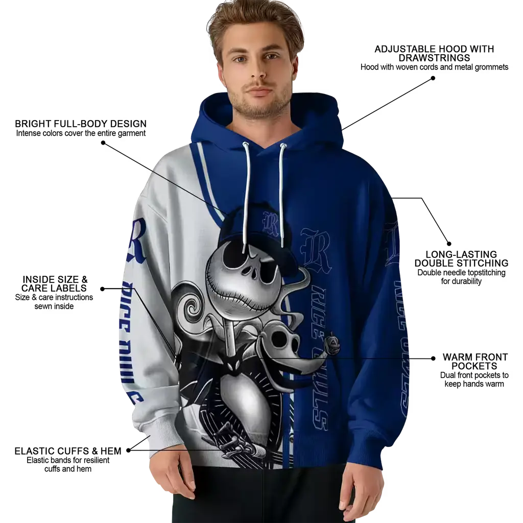 rice owls jack skellington navy blue hoodie latest model rice owls jack skellington navy blue hoodie latest model