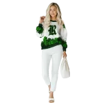 rice owls lucky motif white green hoodie best selling