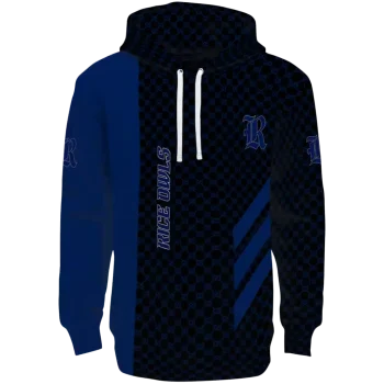rice owls monogram pattern navy blue hoodie best selling