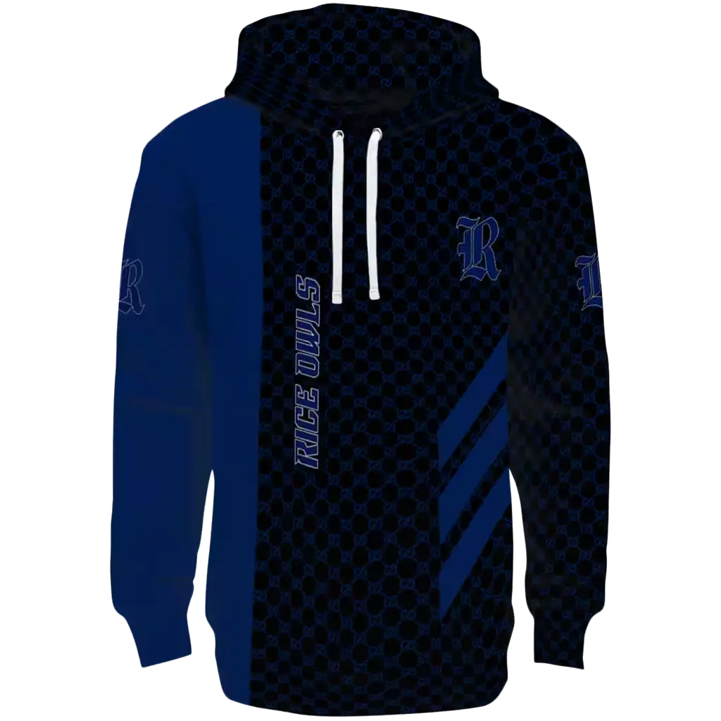 rice owls monogram pattern navy blue hoodie best selling rice owls monogram pattern navy blue hoodie best selling