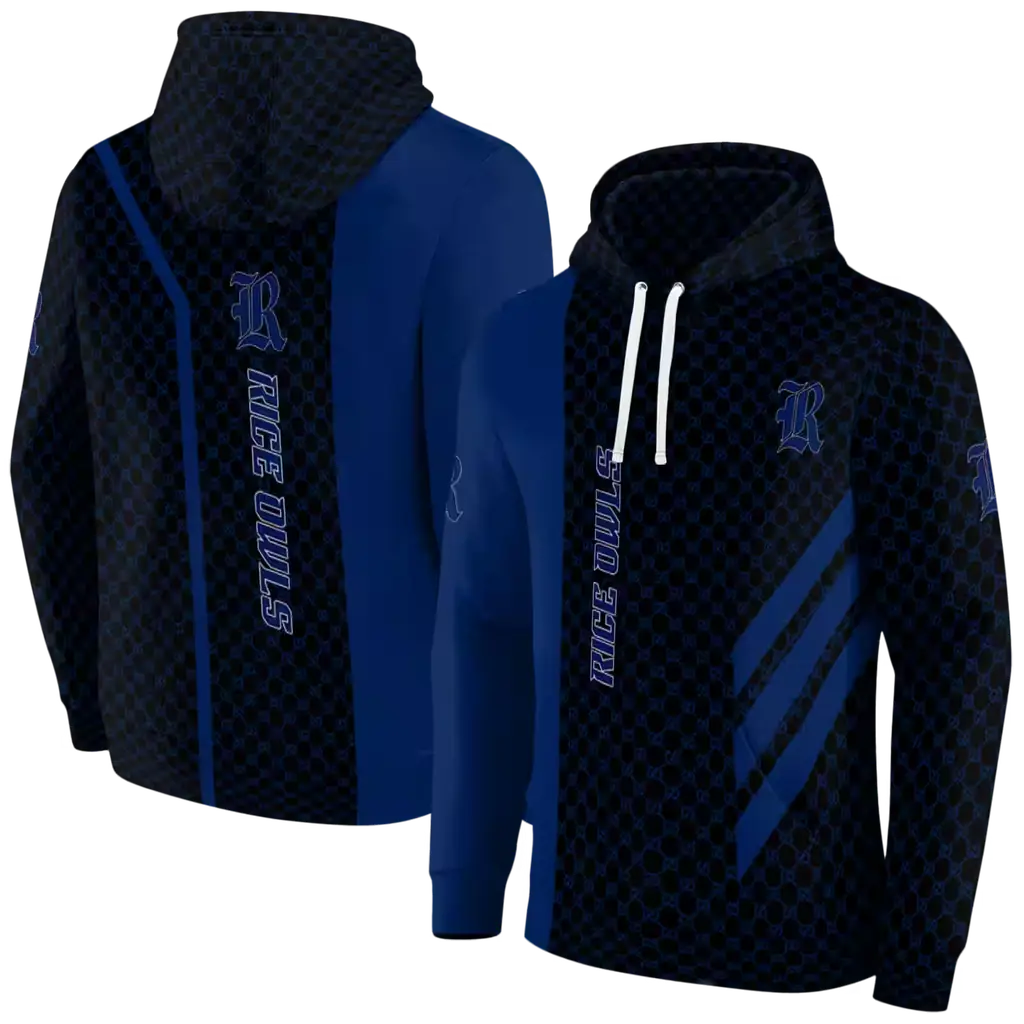 rice owls monogram pattern navy blue hoodie fashion forward rice owls monogram pattern navy blue hoodie fashion forward