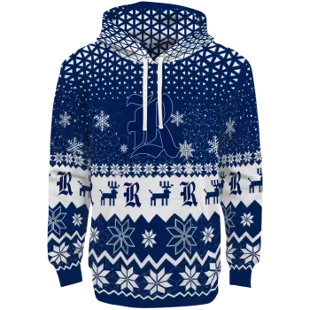 rice owls reindeer motif navy blue hoodie best selling