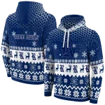 rice owls reindeer motif navy blue hoodie best selling