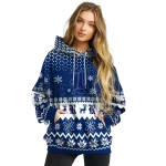 rice owls reindeer motif navy blue hoodie best selling