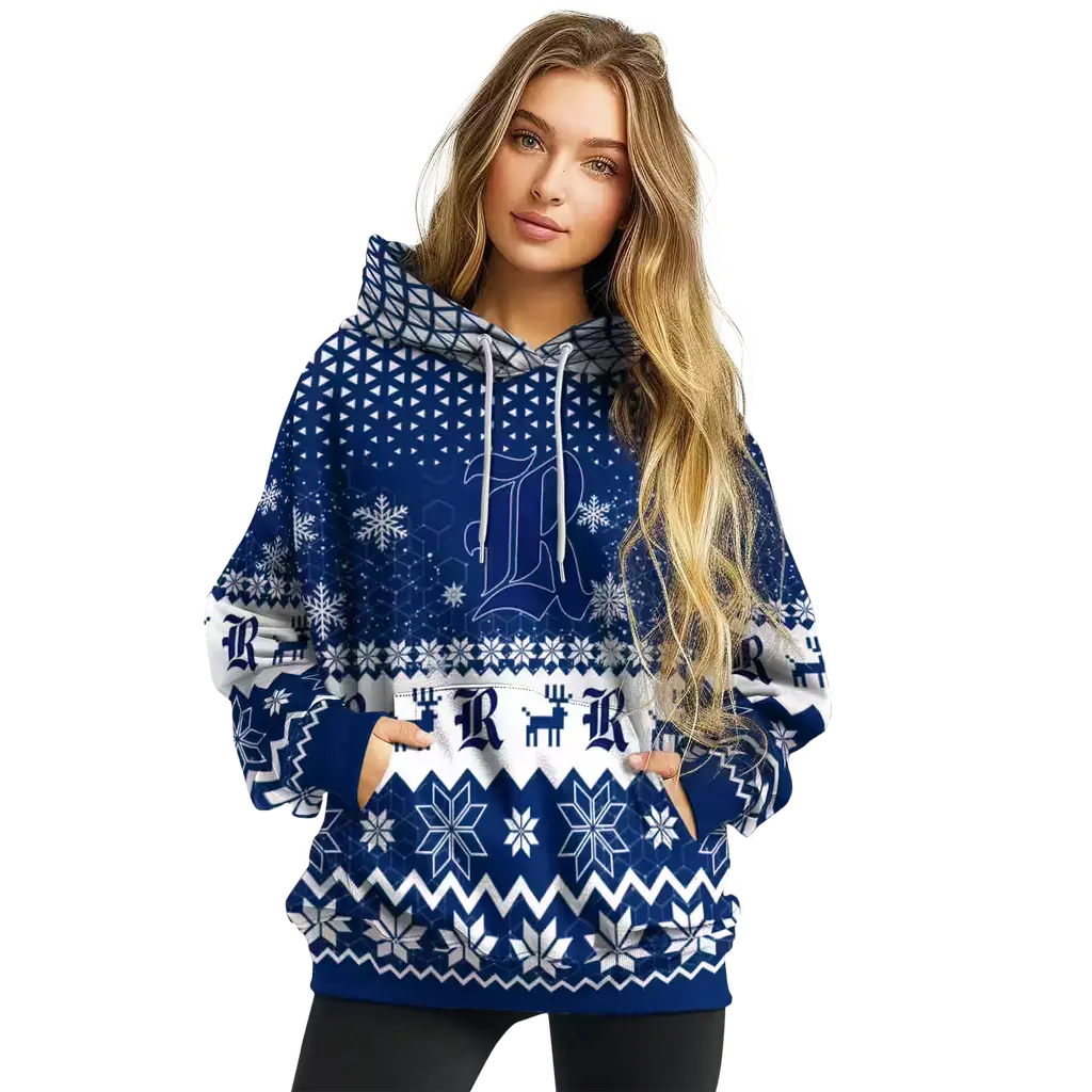 rice owls reindeer motif navy blue hoodie high quality rice owls reindeer motif navy blue hoodie high quality