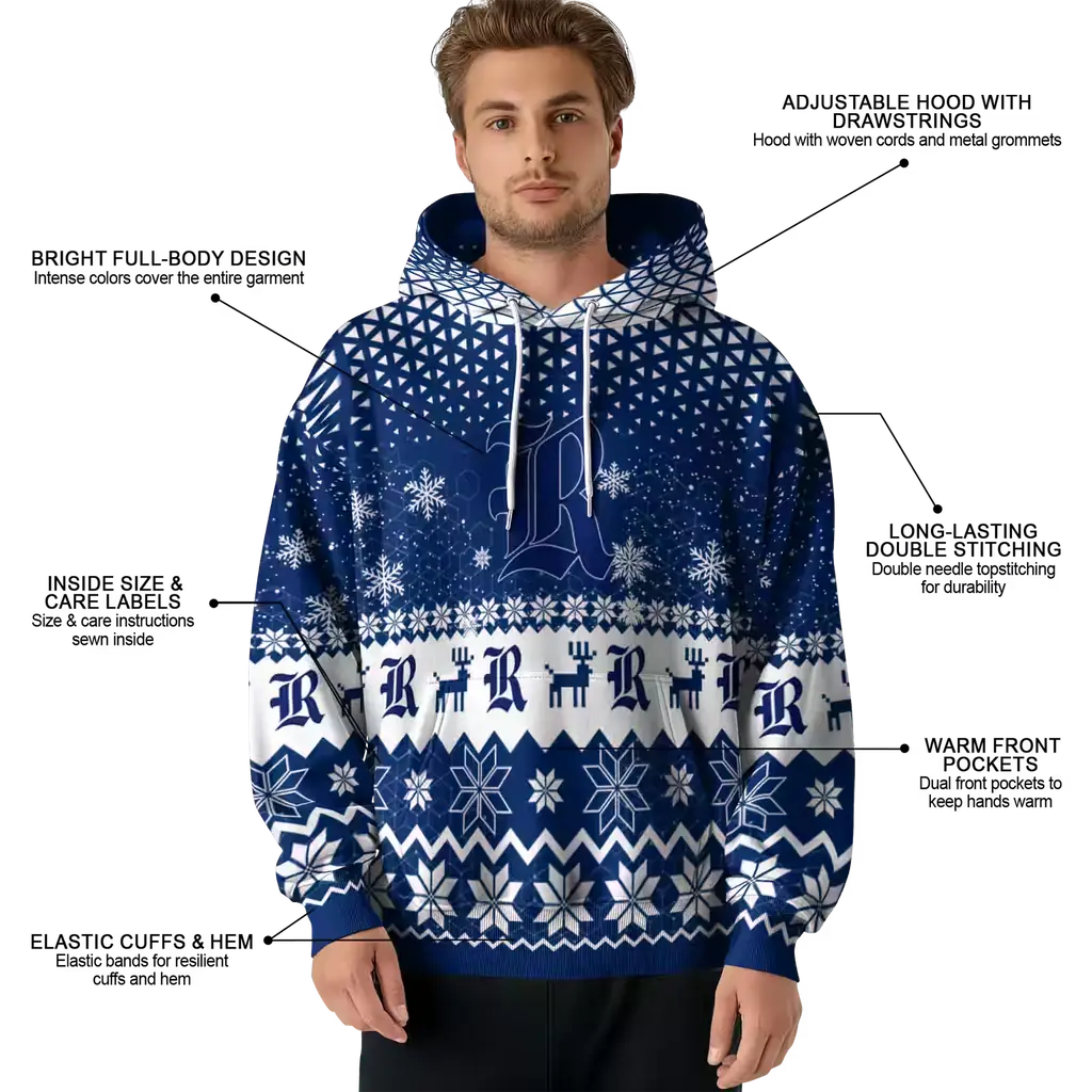 rice owls reindeer motif navy blue hoodie latest model rice owls reindeer motif navy blue hoodie latest model