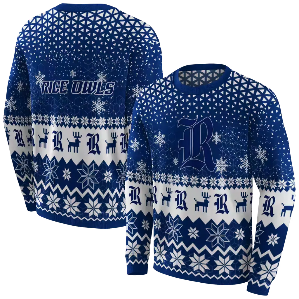 rice owls reindeer motif navy blue hoodie premium grade rice owls reindeer motif navy blue hoodie premium grade