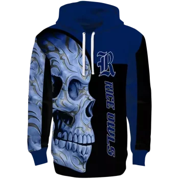 rice owls skull motif navy blue black hoodie best selling