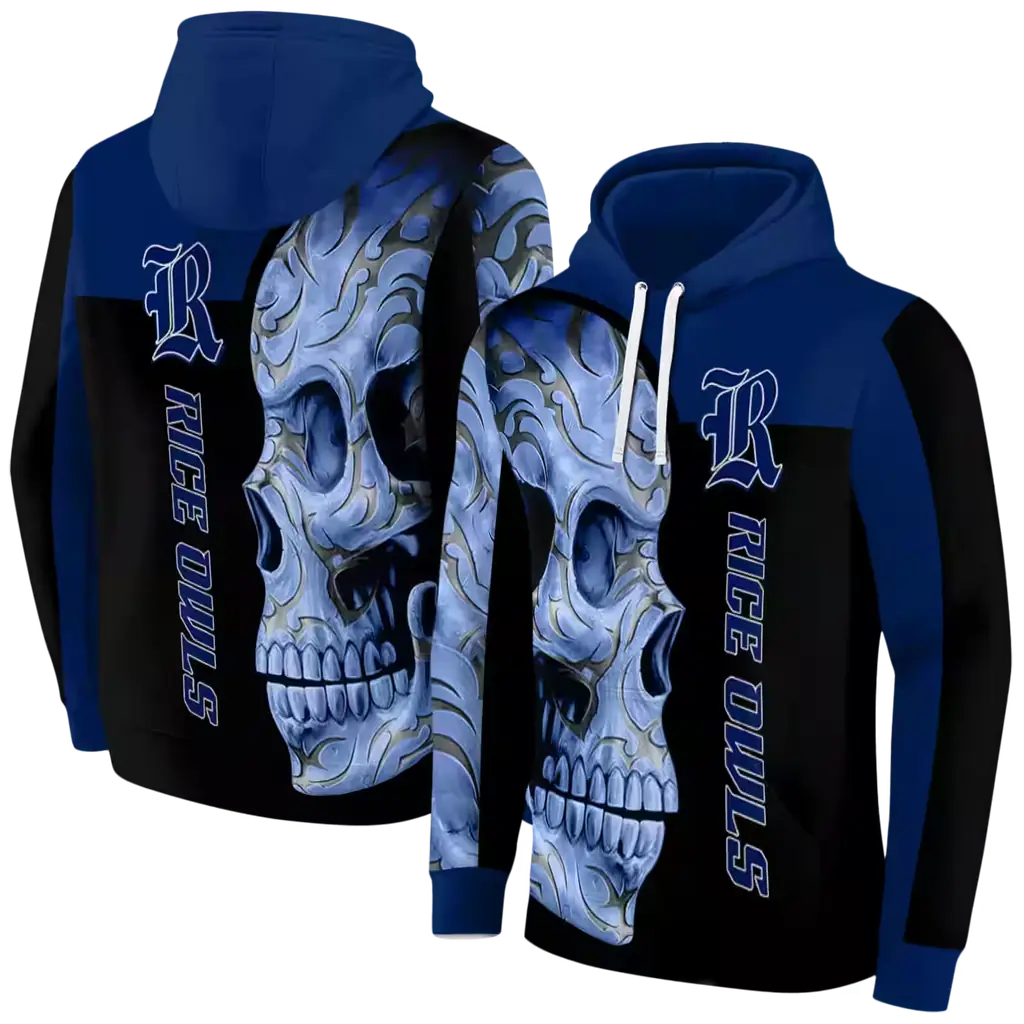 rice owls skull motif navy blue black hoodie fashion forward rice owls skull motif navy blue black hoodie fashion forward