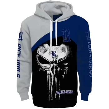 rice owls skull punisher grey black hoodie best selling