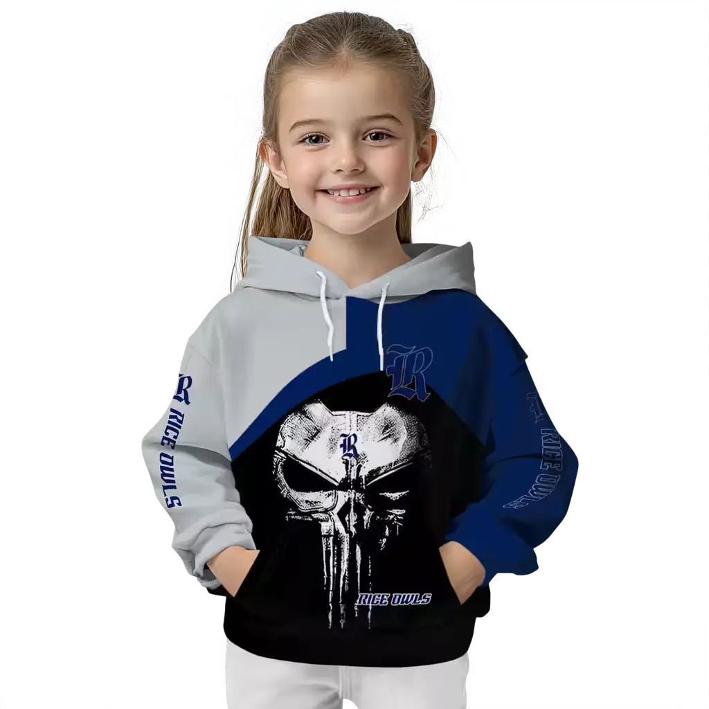 rice owls skull punisher grey black hoodie top rated rice owls skull punisher grey black hoodie top rated