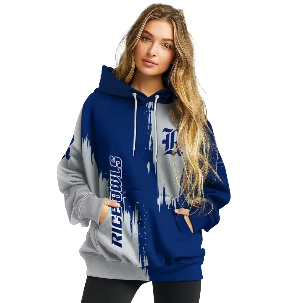 rice owls splatter effect navy blue hoodie high quality rice owls splatter effect navy blue hoodie high quality
