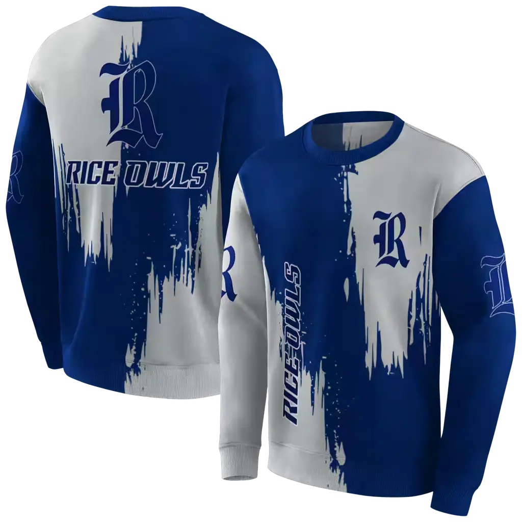 rice owls splatter effect navy blue hoodie premium grade rice owls splatter effect navy blue hoodie premium grade