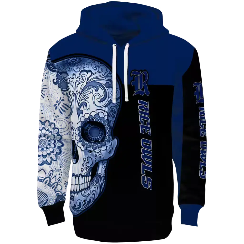 rice owls sugar skull navy blue black hoodie best selling rice owls sugar skull navy blue black hoodie best selling