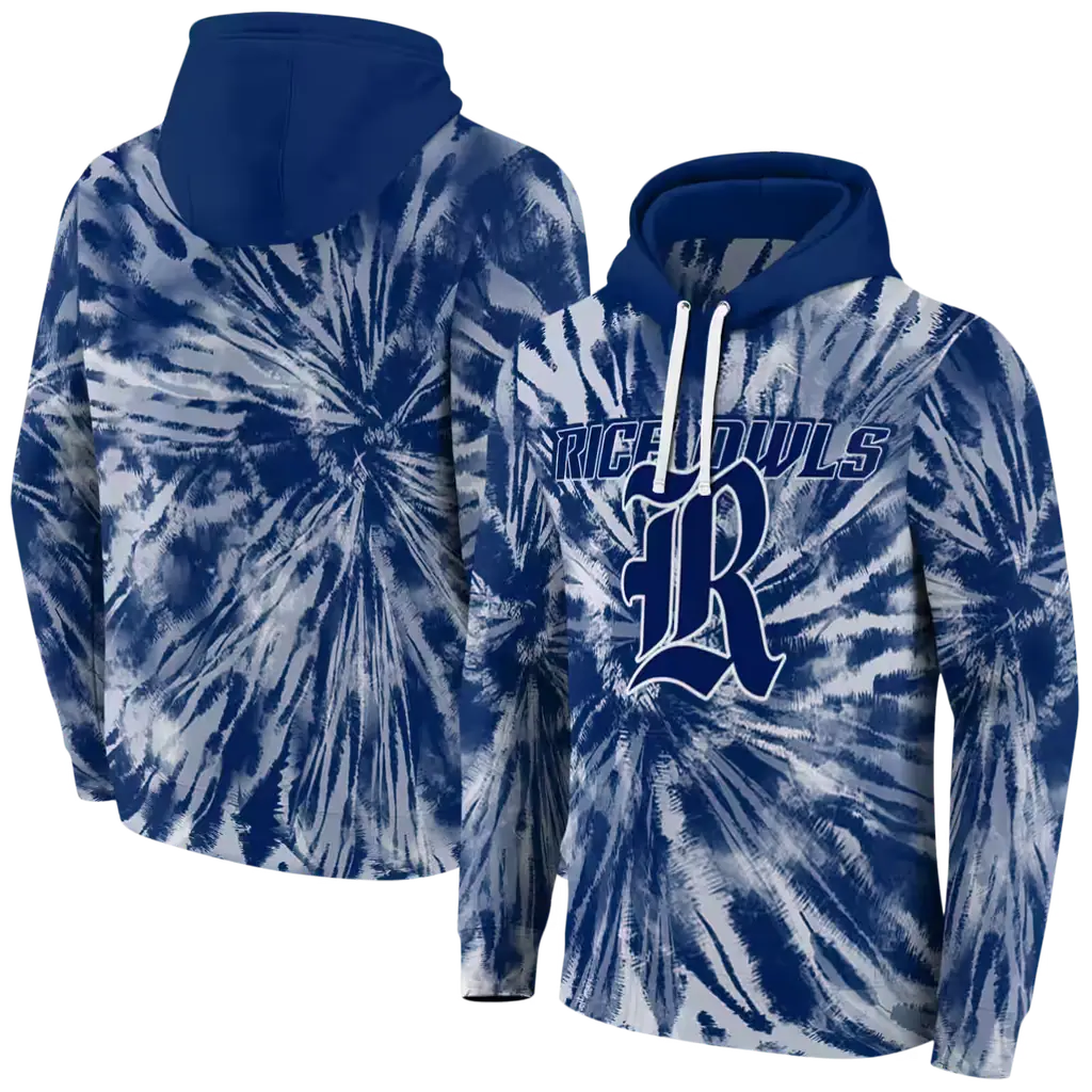rice owls tie dye pattern navy blue hoodie fashion forward rice owls tie dye pattern navy blue hoodie fashion forward