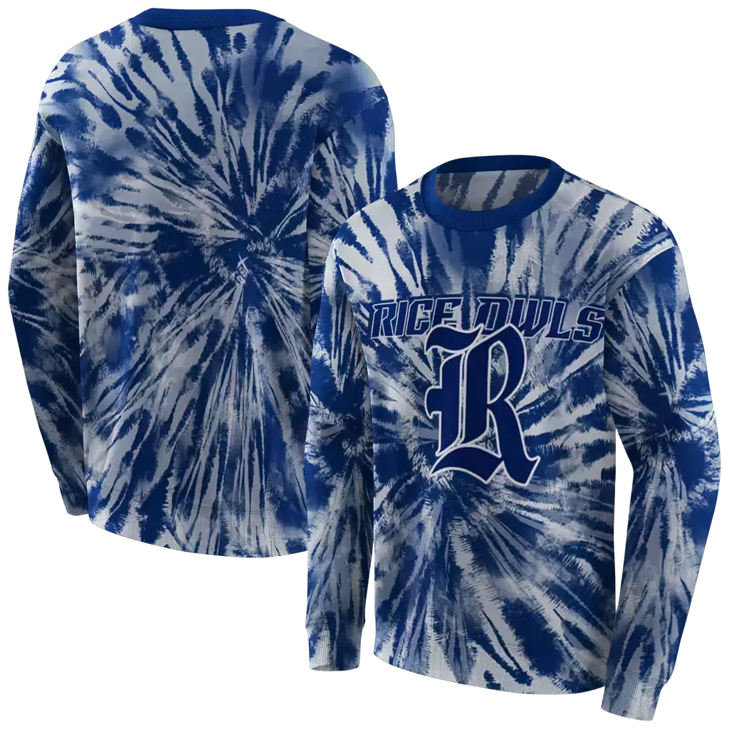 rice owls tie dye pattern navy blue hoodie premium grade rice owls tie dye pattern navy blue hoodie premium grade