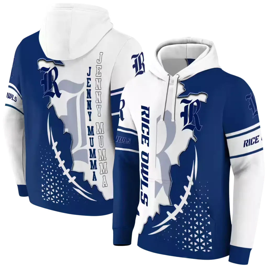 rice owls triangular pattern navy blue white hoodie fashion forward rice owls triangular pattern navy blue white hoodie fashion forward