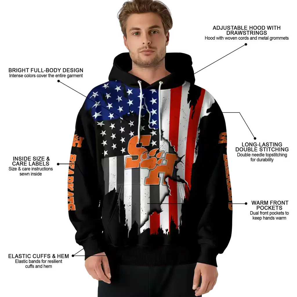 sam houston bearkats american pride black hoodie latest model sam houston bearkats american pride black hoodie latest model