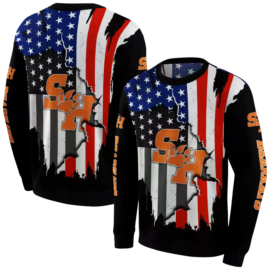 sam houston bearkats american pride black hoodie premium grade sam houston bearkats american pride black hoodie premium grade