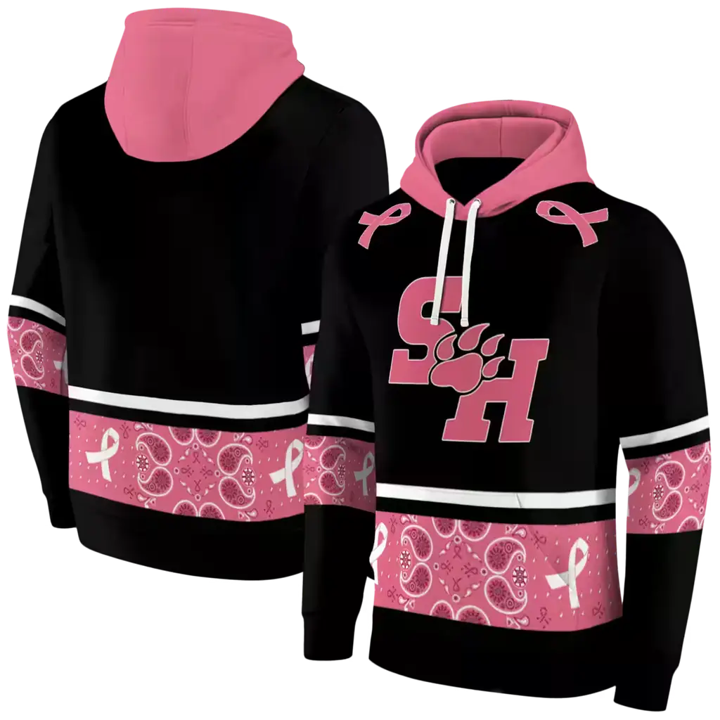 sam houston bearkats awareness ribbon black pink hoodie fashion forward sam houston bearkats awareness ribbon black pink hoodie fashion forward