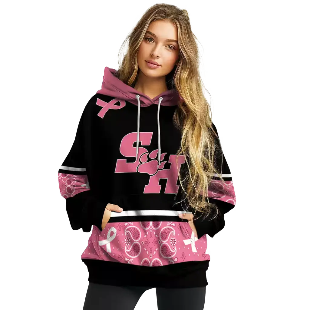 sam houston bearkats awareness ribbon black pink hoodie high quality sam houston bearkats awareness ribbon black pink hoodie high quality